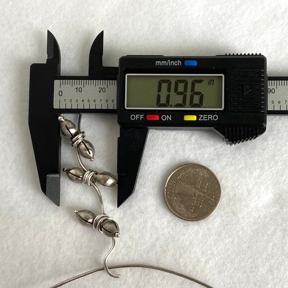 VTG Sterling Silver 925 Hand-wrought Modernist Beaded Floral Acorn Wire Necklace - Picture 16 of 16